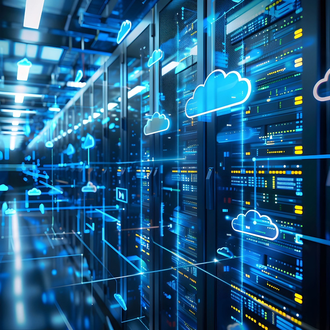 on-prem servers connected to the cloud